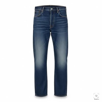 Levis 501 Jeans Mens 34x32 Blue Medium Wash Denim Button Fly Regular Fit - Image 1