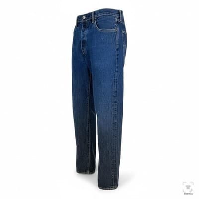 Levis 501 Jeans Mens 34x32 Blue Medium Wash Denim Button Fly Regular Fit - Thumbnail 2