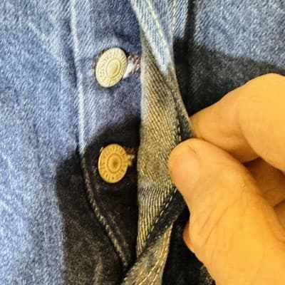 Levis 501 Jeans Mens 34x32 Blue Medium Wash Denim Button Fly Regular Fit - Thumbnail 9