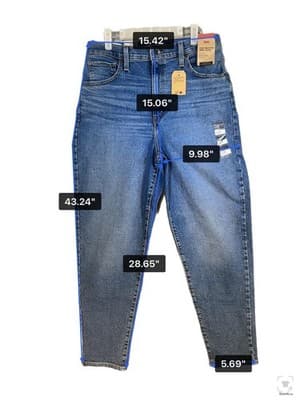 Levis Mom Jeans Womens 31x29 Blue High Waist Relaxed Tapered Stretch Denim - Thumbnail 14