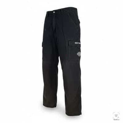 Harley-Davidson Jeans Mens 34x28 Black Dark Wash Straight Relaxed Denim Zip Fly - Thumbnail 2