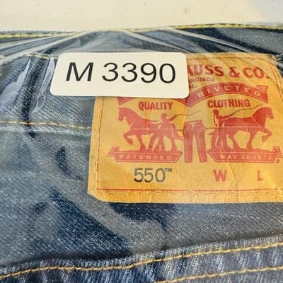 Levis 550 Jeans Mens 48x29 Blue Medium Wash Relaxed Tapered Denim Zip Fly - Thumbnail 14