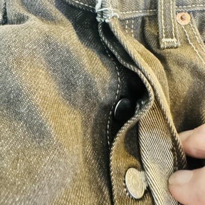 Levis 501 Jeans Mens 33x32 Black Dark Wash Straight Denim Button Fly Regular Fit - Thumbnail 11