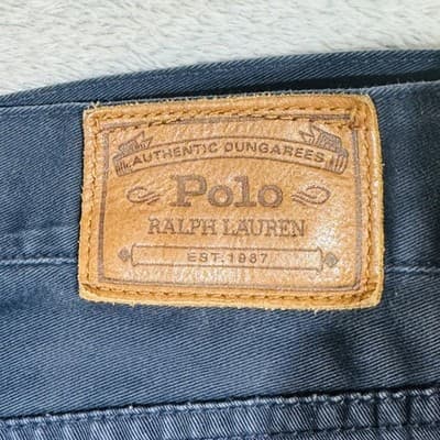 Polo Ralph Lauren Jeans Mens 40x25 Blue Dark Wash Straight Denim Zip Fly - Thumbnail 7