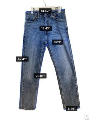 Levis 505 Jeans Mens 30x30 Blue Medium Wash Straight Denim Zip Fly Regular Fit - Thumbnail 12