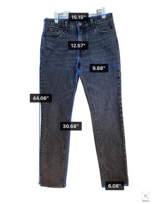 Levis 511 Jeans Mens 30x32 Gray Dark Wash Slim Tapered Stretch Denim Big E Zip - Thumbnail 13