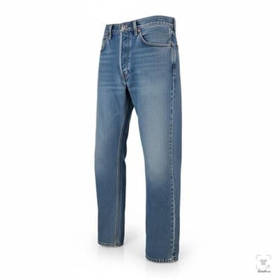 Levis 505 Jeans Mens 32x32 Blue Light Wash Straight Denim Zip Fly Regular Fit - Thumbnail 2