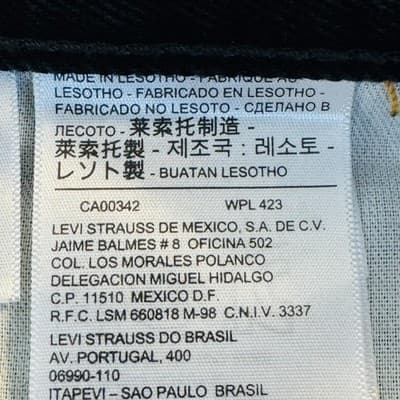 Levis 505 Jeans Mens 38x29 Black Dark Wash Straight Denim Zip Fly Regular Fit - Thumbnail 8