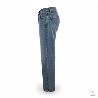 Levis 505 Jeans Mens 32x32 Blue Light Wash Straight Denim Zip Fly Regular Fit - Thumbnail 3