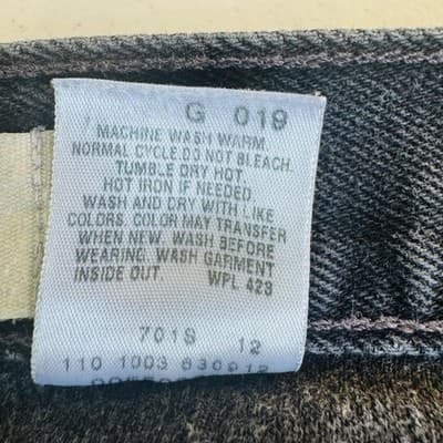 Levis 550 Jeans Mens 40x32 Black Charcoal Wash Relaxed Fit Denim Zip Fly - Thumbnail 10