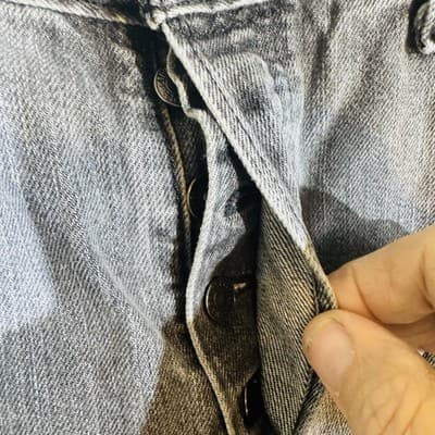 Levis 501 Jeans Mens 34x31 Gray Medium Wash Straight Denim Button Fly Regular - Thumbnail 6