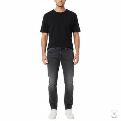 Lucky Brand 110 Slim Jeans Mens 36x32 Gray Charcoal Wash Slim Skinny Zip Fly - Thumbnail 4