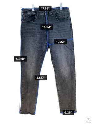 Lucky Brand 110 Slim Jeans Mens 36x32 Gray Charcoal Wash Slim Skinny Zip Fly - Thumbnail 15