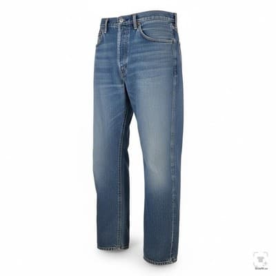 Levis Western Fit Jeans Mens 36x32 Blue Light Wash Straight Denim Zip Fly - Thumbnail 2