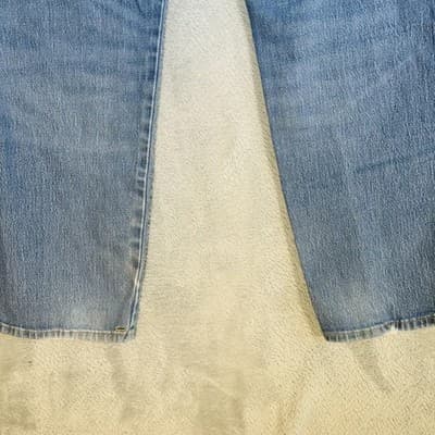Levis Western Fit Jeans Mens 36x32 Blue Light Wash Straight Denim Zip Fly - Thumbnail 7