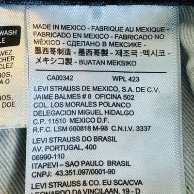 Levis 501 Jeans Mens 34x32 Blue Medium Wash Denim Button Fly Regular Fit - Thumbnail 10