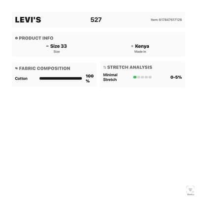 Levis 527 Jeans Teens 33x28 Blue Medium Wash Bootcut Slim Denim Zip Fly - Thumbnail 12