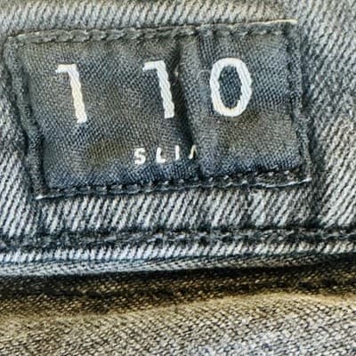 Lucky Brand 110 Slim Jeans Mens 36x32 Gray Charcoal Wash Slim Skinny Zip Fly - Thumbnail 12