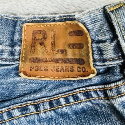 Polo Jeans Co. Hayden Jeans Mens 36x32 Blue Medium Wash Straight Relaxed Zip Fly - Thumbnail 7