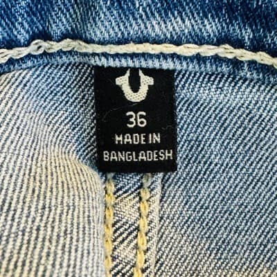 True Religion Geno Jeans Mens 36x31 Blue Light Wash Tapered Relaxed Zip Fly - Thumbnail 12