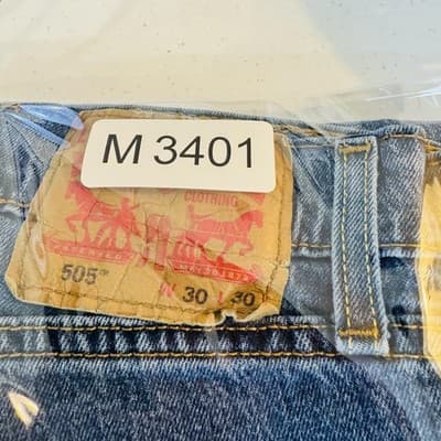 Levis 505 Jeans Mens 30x30 Blue Medium Wash Straight Denim Zip Fly Regular Fit - Thumbnail 15