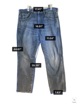 Levis Western Fit Jeans Mens 36x32 Blue Light Wash Straight Denim Zip Fly - Thumbnail 13