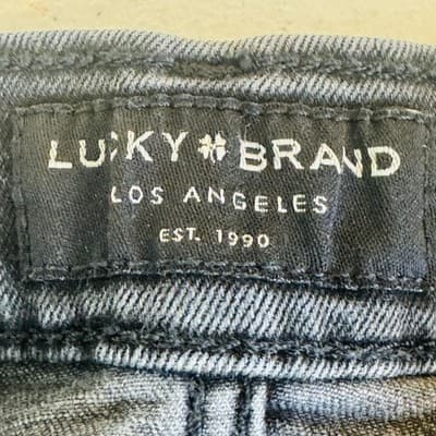 Lucky Brand 110 Slim Jeans Mens 36x32 Gray Charcoal Wash Slim Skinny Zip Fly - Thumbnail 13