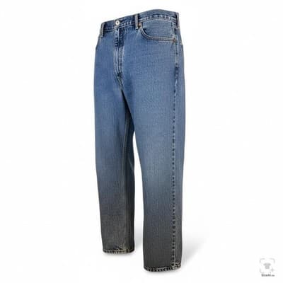 Levis 505 Jeans Mens 42x30 Blue Medium Wash Straight Denim Zip Fly Regular Fit - Thumbnail 2