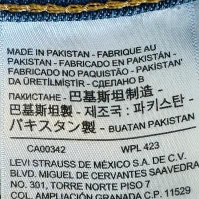 Levis Western Fit Jeans Mens 36x32 Blue Light Wash Straight Denim Zip Fly - Thumbnail 10