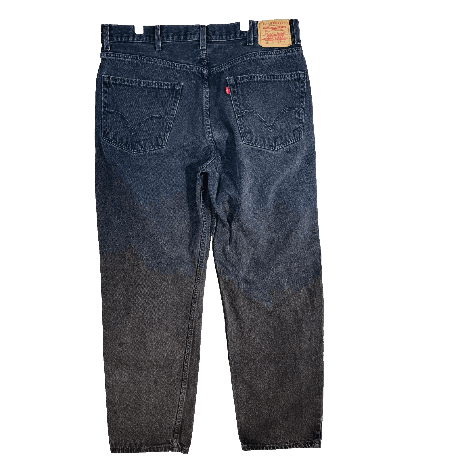 Levis 550 Jeans Mens 40x32 Black Charcoal Wash Relaxed Fit Denim Zip Fly - Thumbnail 6