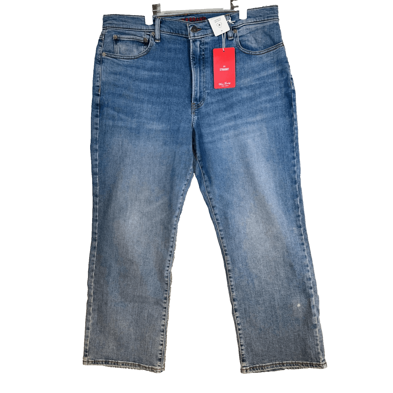 Lucky Brand 181 Relaxed Straight Jeans Mens 38x30 Blue Medium Wash Denim Zip Fly - Thumbnail 5