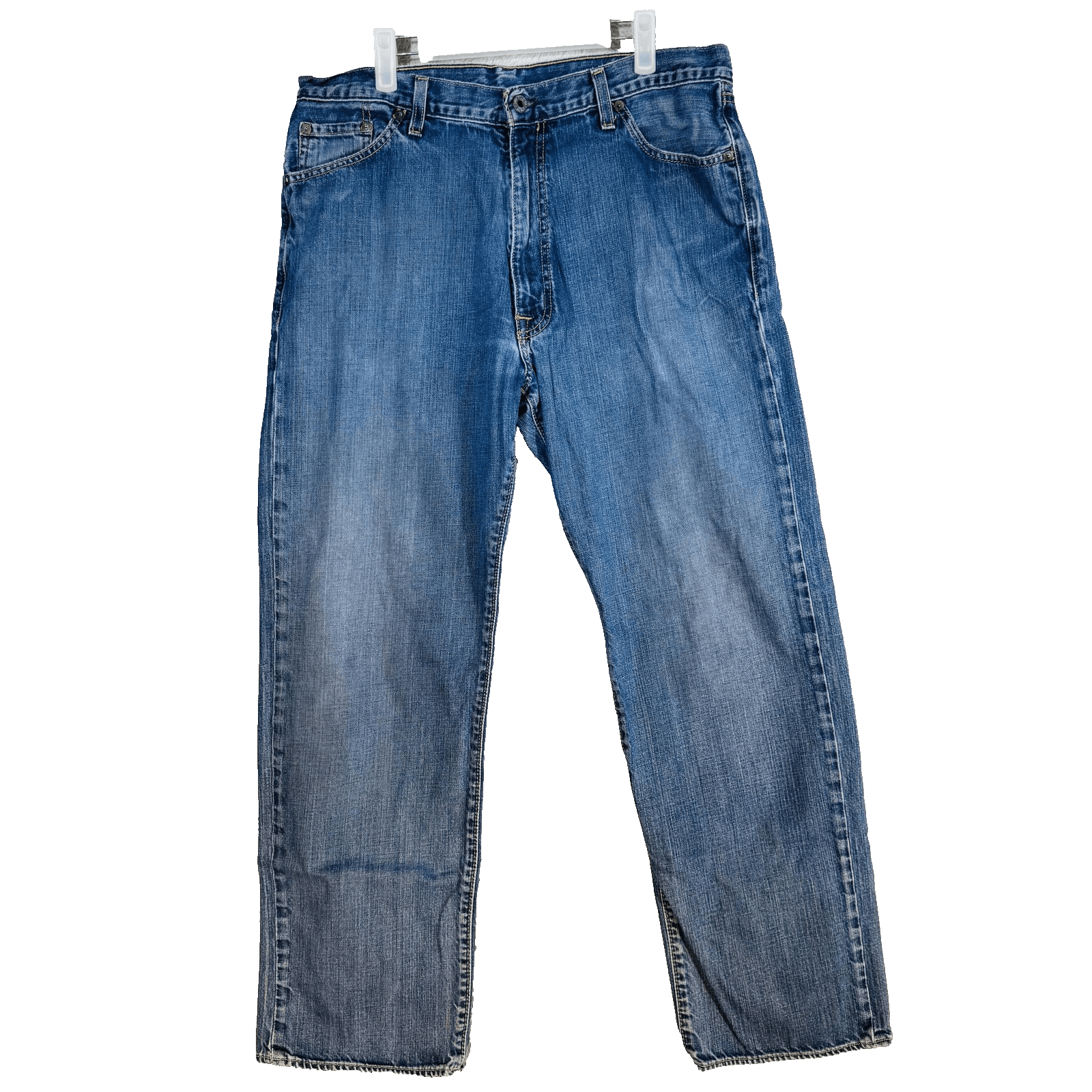 Polo Jeans Co. Hayden Jeans Mens 36x32 Blue Medium Wash Straight Relaxed Zip Fly - Thumbnail 5