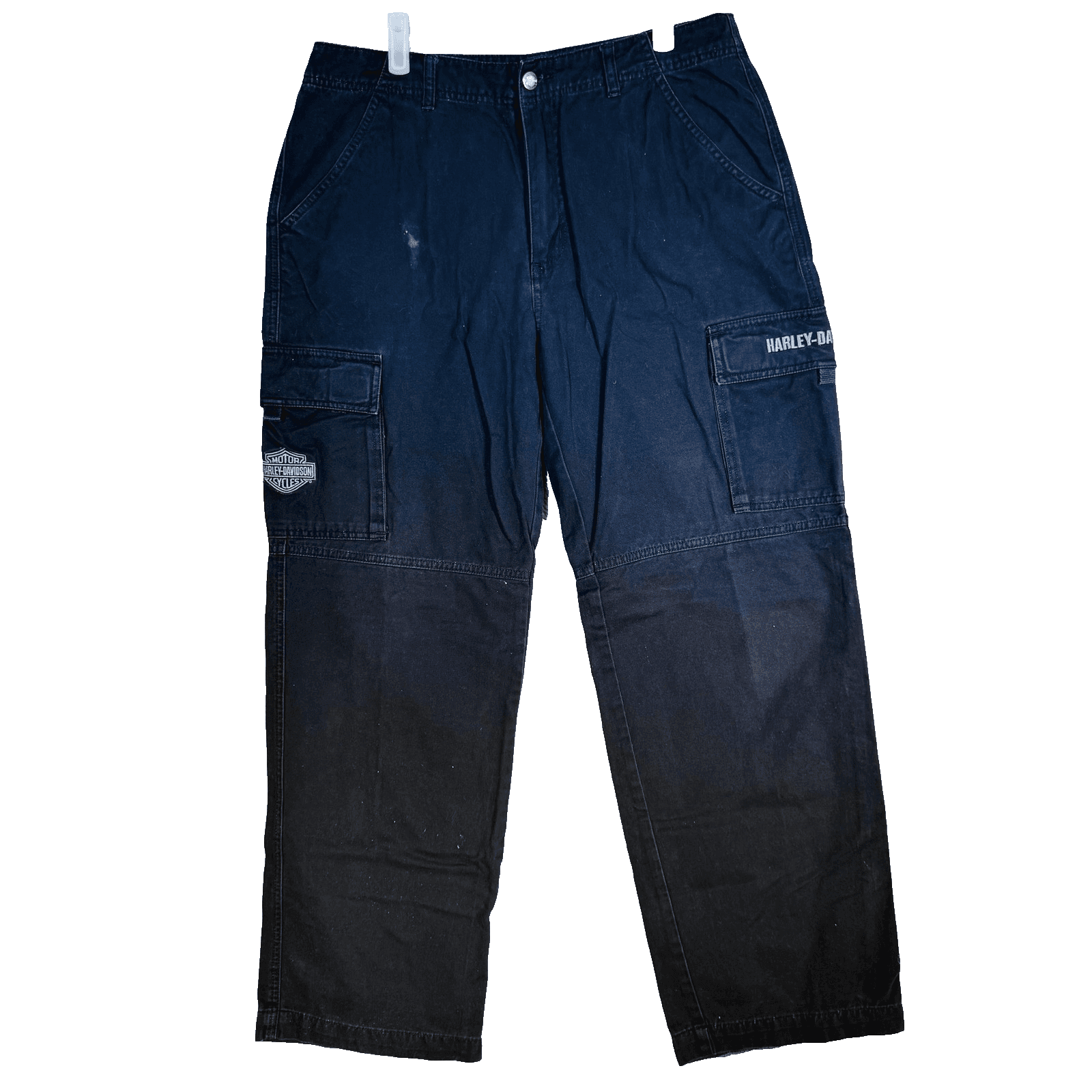 Harley-Davidson Jeans Mens 34x28 Black Dark Wash Straight Relaxed Denim Zip Fly - Thumbnail 5