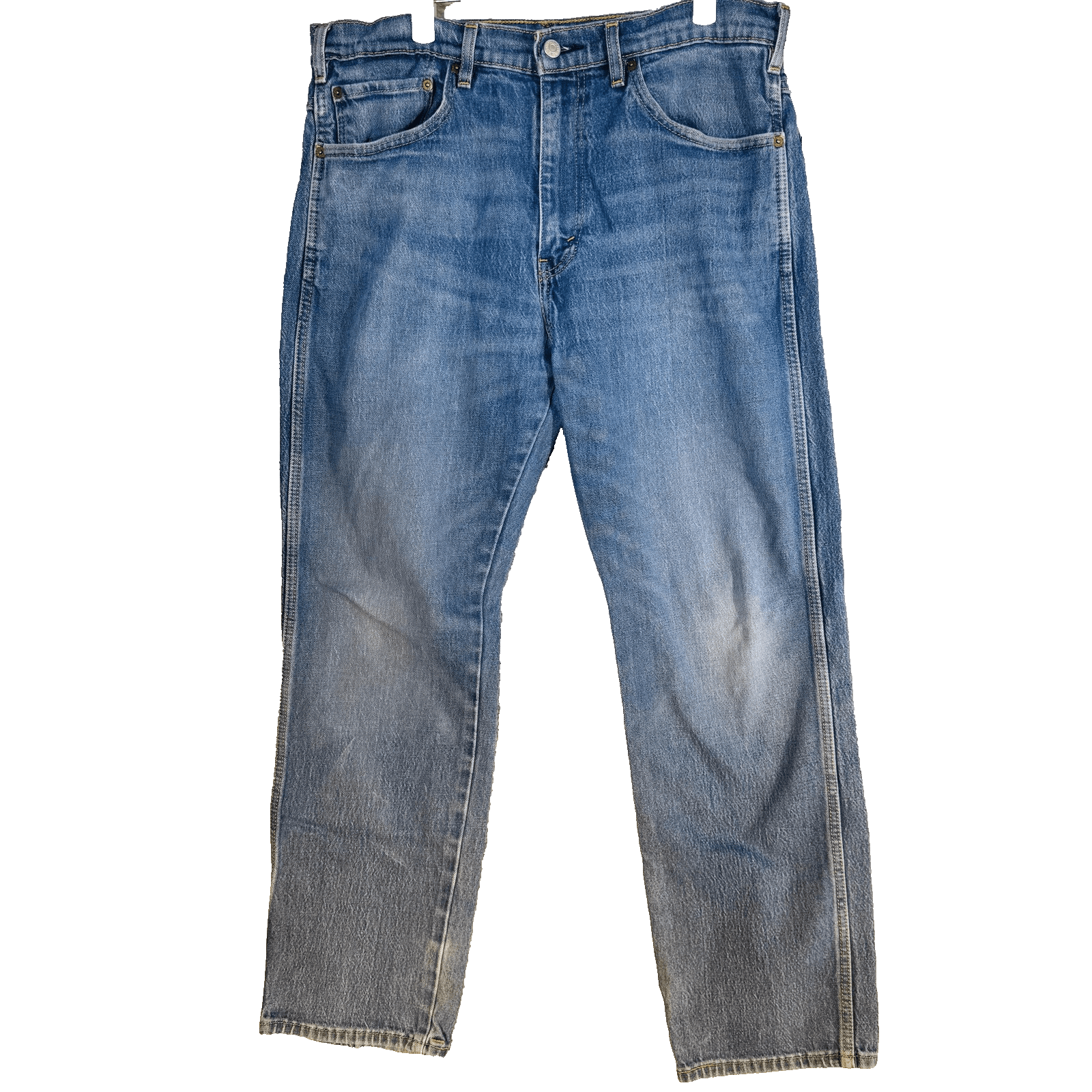 Levis Western Fit Jeans Mens 36x32 Blue Light Wash Straight Denim Zip Fly - Thumbnail 5