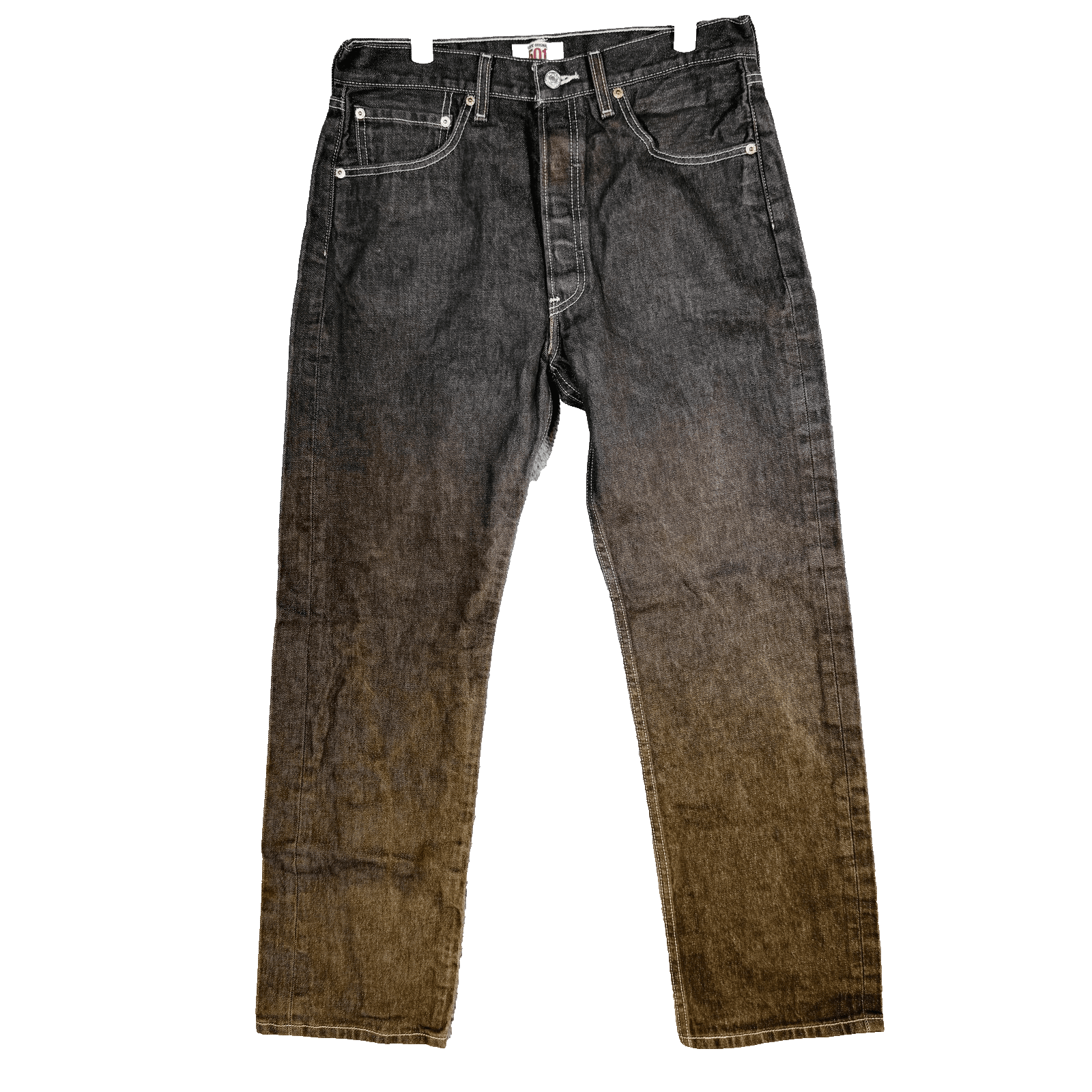 Levis 501 Jeans Mens 33x32 Black Dark Wash Straight Denim Button Fly Regular Fit - Thumbnail 5