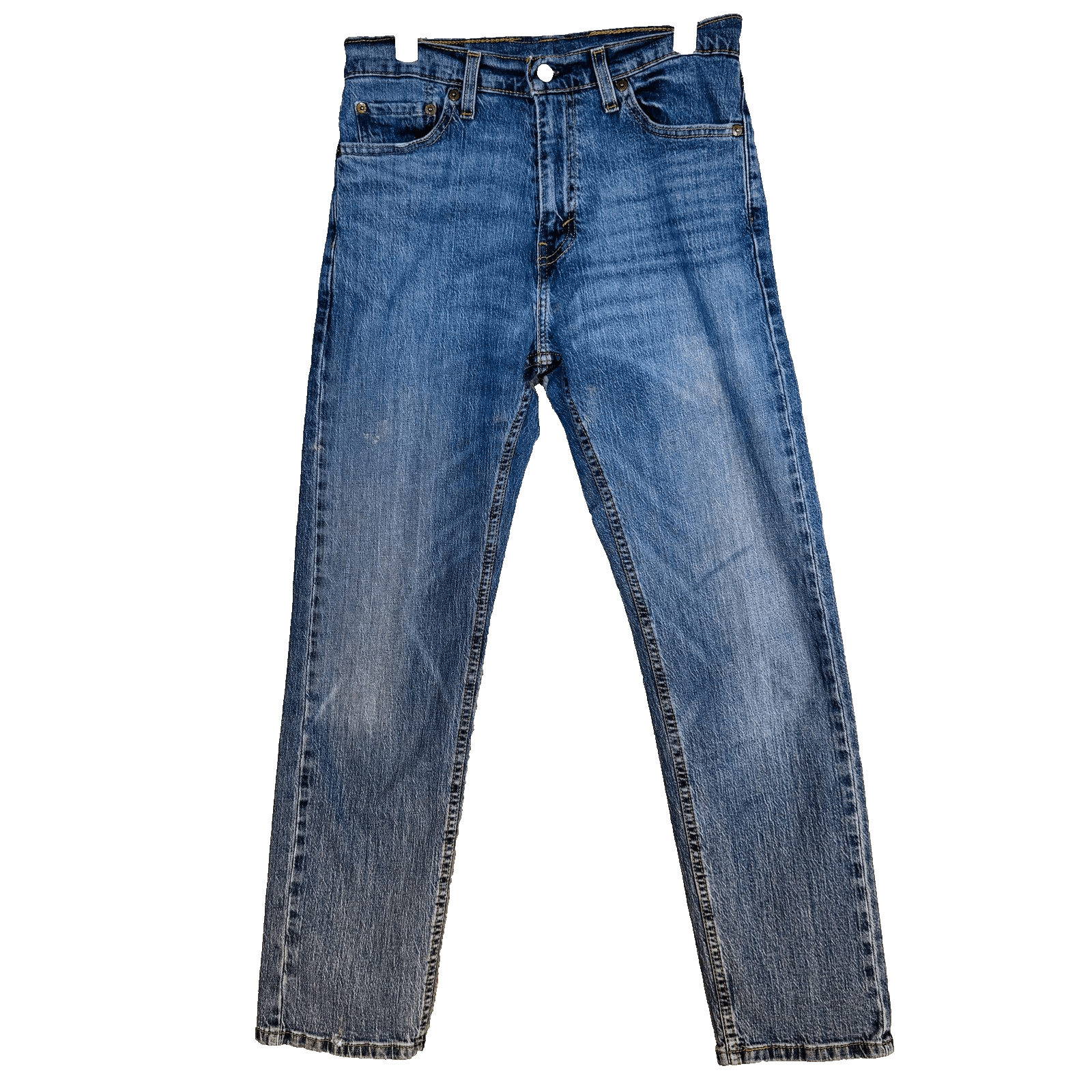 Levis 505 Jeans Mens 30x30 Blue Medium Wash Straight Denim Zip Fly Regular Fit - Thumbnail 5