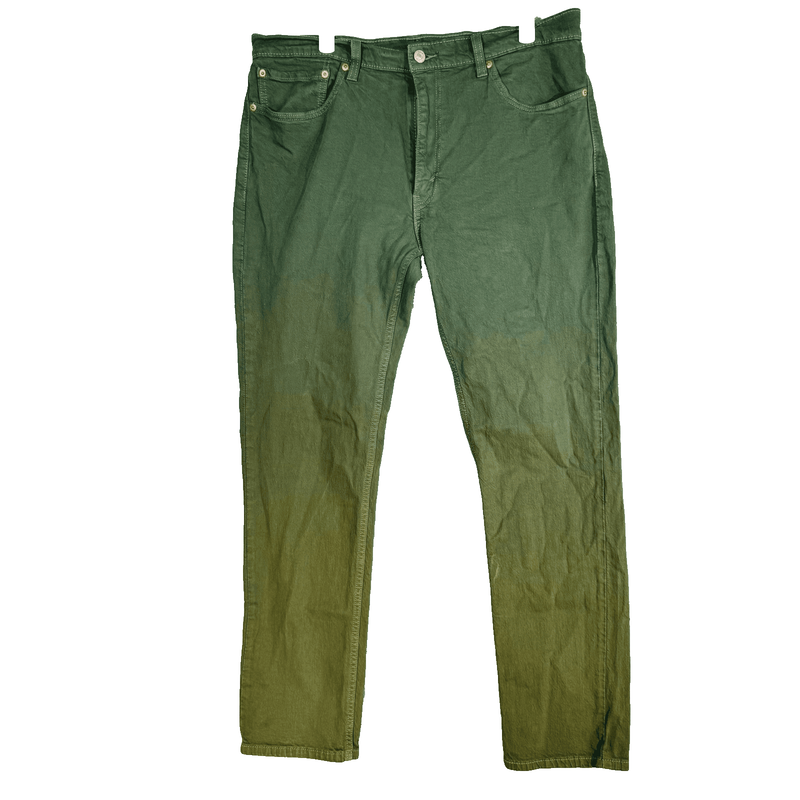 Levis 511 Jeans Mens 36x32 Green Slim Taper Stretch Denim Zip Fly Mid Rise - Thumbnail 5