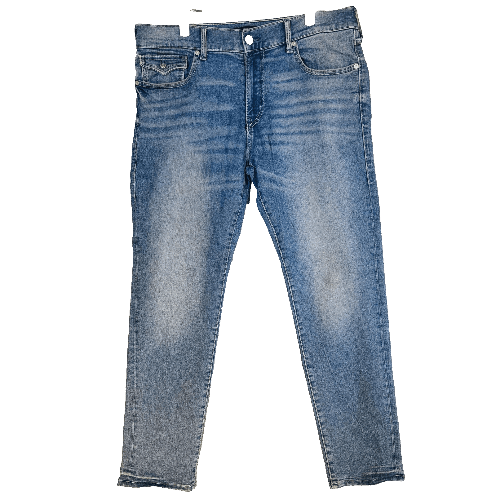 True Religion Geno Jeans Mens 36x31 Blue Light Wash Tapered Relaxed Zip Fly - Thumbnail 5