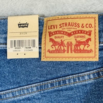 Levis Mom Jeans Womens 31x29 Blue High Waist Relaxed Tapered Stretch Denim - Thumbnail 9