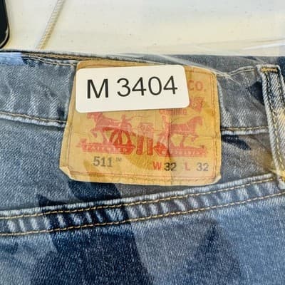 Levis 511 Jeans Mens 32x32 Blue Medium Wash Slim Tapered Stretch Denim Zip Fly - Thumbnail 15