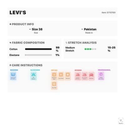 Levis 505 Jeans Mens 38x32 Blue Light Wash Straight Denim Zip Fly Regular Fit - Thumbnail 13