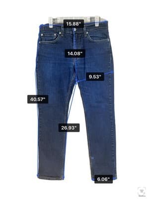 Levis 511 Jeans Mens 32x30 Blue Dark Wash Slim Tapered Stretch Denim Zip Fly - Thumbnail 13