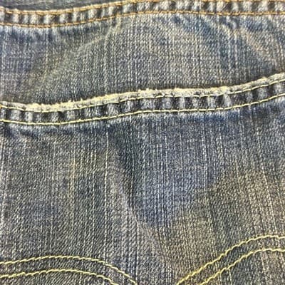 Levis 505 Jeans Mens 36x32 Medium Blue Straight Leg Regular Fit Denim Distressed - Thumbnail 5