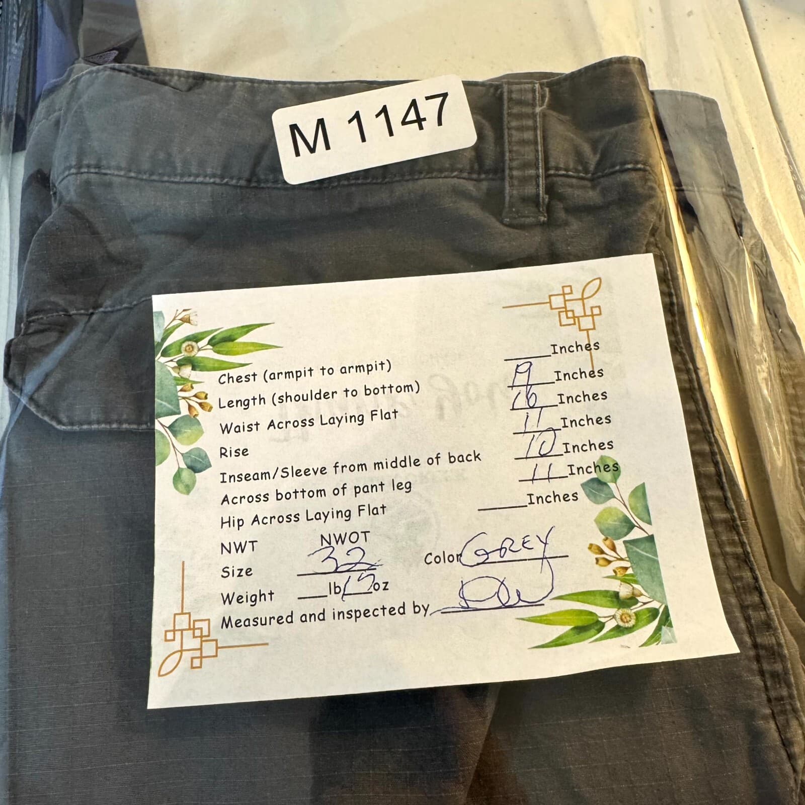 Nike Men's Cargo Shorts 32 Dark Gray Cotton Swoosh Pocket Mid Rise - Thumbnail 9