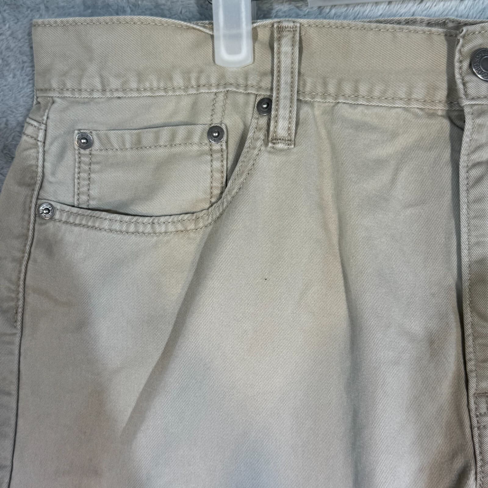 Levi’s 514 Men’s Jeans 36x30 Beige Denim 100% Cotton Mid-Rise Straight Leg - Thumbnail 3