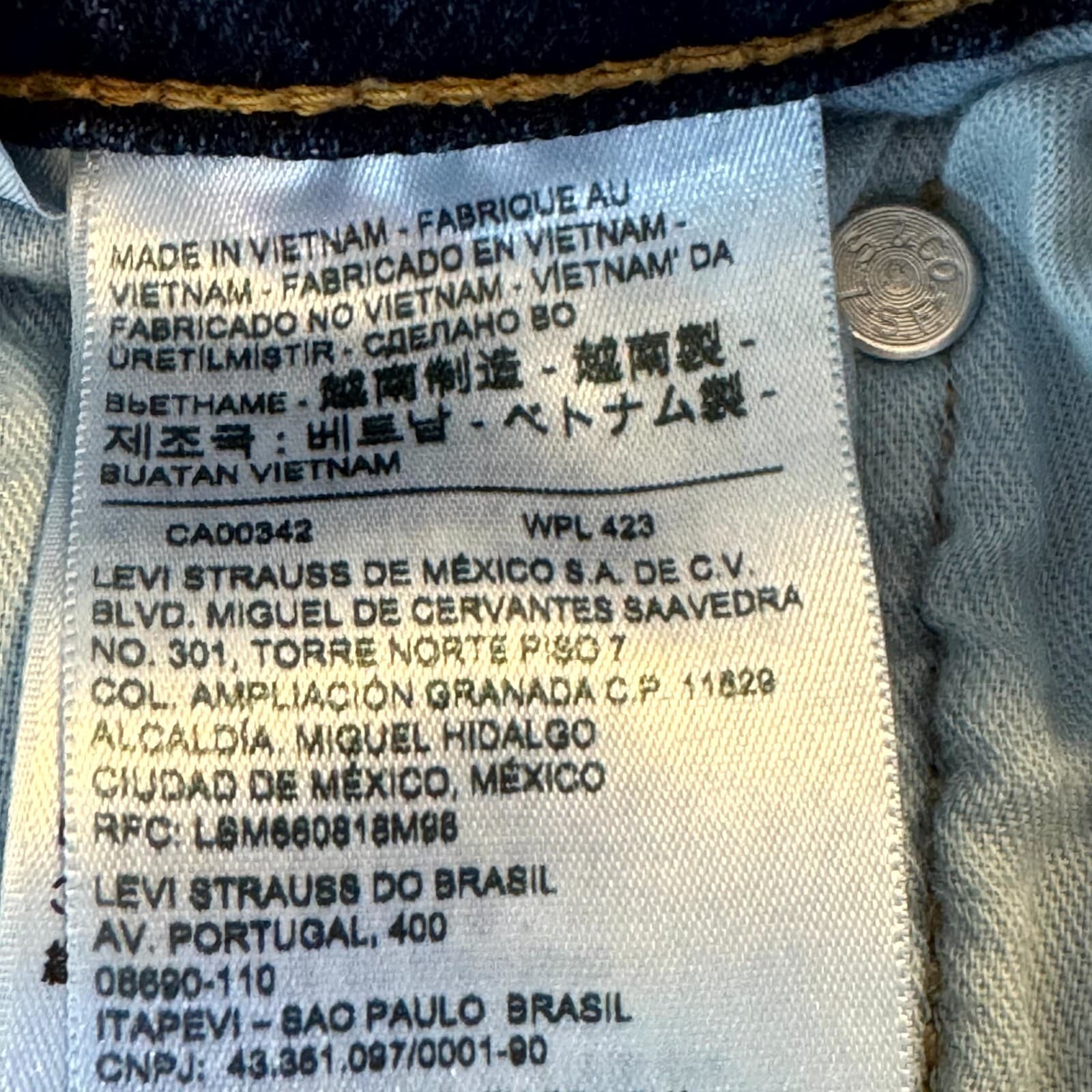 Levi’s 513 Men’s Jeans 30x30 Blue Denim Slim Straight Mid Rise Dark Wash - Thumbnail 4