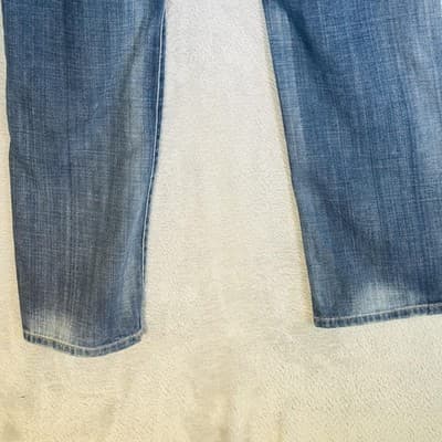 Lucky Brand 221 Original Straight Jeans Mens 32x27 Blue Medium Wash Button Fly - Thumbnail 7
