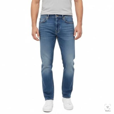 Levis 505 Jeans Mens 38x32 Blue Light Wash Straight Denim Zip Fly Regular Fit - Thumbnail 4