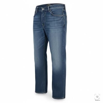 Lucky Brand 221 Original Straight Jeans Mens 32x27 Blue Medium Wash Button Fly - Thumbnail 2