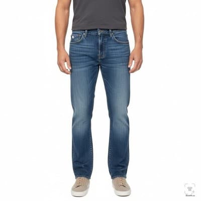 Lucky Brand 221 Original Straight Jeans Mens 32x27 Blue Medium Wash Button Fly - Thumbnail 4
